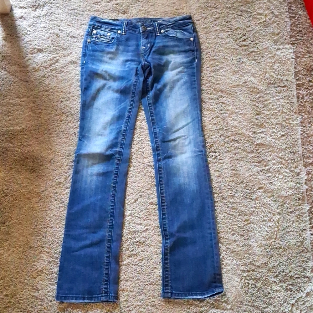 EUC MISS ME Size 28 Straight Blue Jeans - Picture 5 of 15